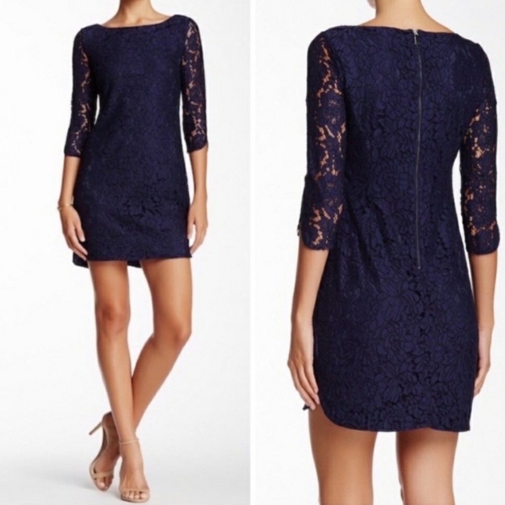 Vince Camuto Navy Blue Lace Dress Size 6 evening dress